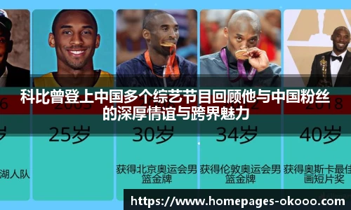 科比曾登上中国多个综艺节目回顾他与中国粉丝的深厚情谊与跨界魅力